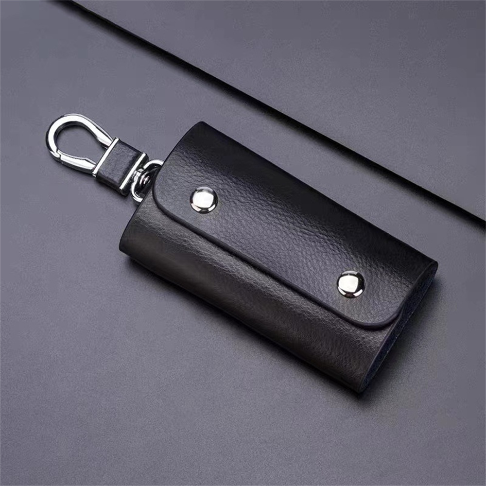 Zippered Closure Key Wallet Luxury Leather Compact Size Keychain Case Multi-Slot Key Holder for Car Keys Home Management. 