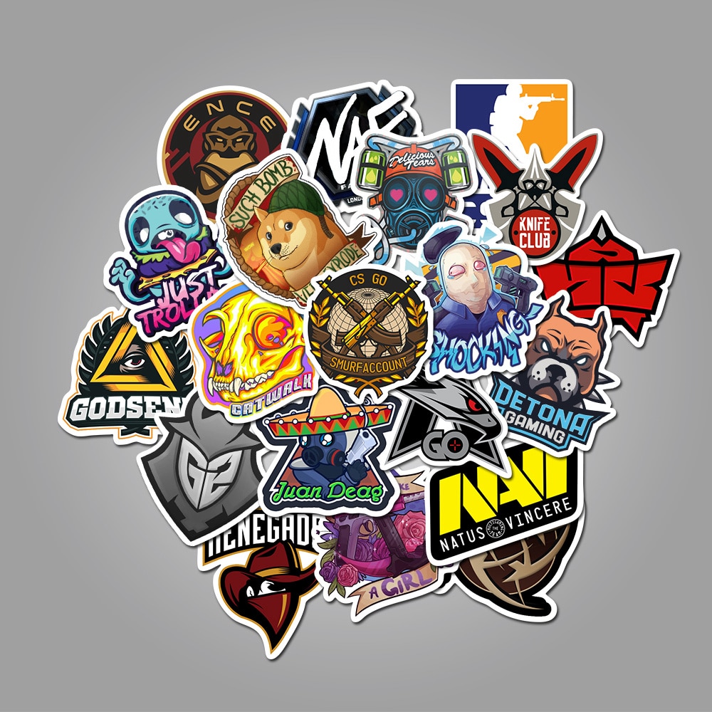 【happy one】50Pcs/pack CS GO Stickers Motorcycle Game Sticker Laptop Funny Graffiti Stickers Mixed Waterproof Decals. 