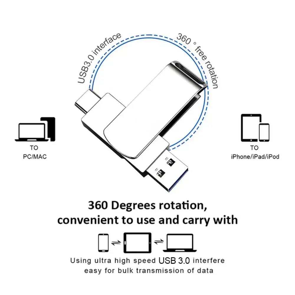 Xiaomi 16TB USB 3.0 Flash Drive 8TB Type-C U Disk High-Speed Pen Drive U Flash Drive Portable SSD 1TB 2TB for Laptop Computer. 