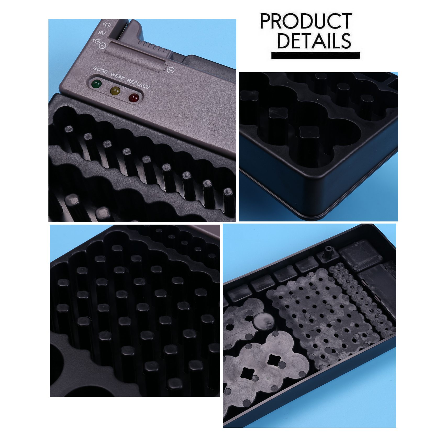 Storage Organizer Holder with Tester Small Watch Batteries
