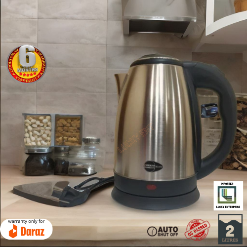 Hawkins Gold Electric Water heater Kettle 2.0 Litter - Multicolor (SS/Plastic Body) 2024 Edition. 