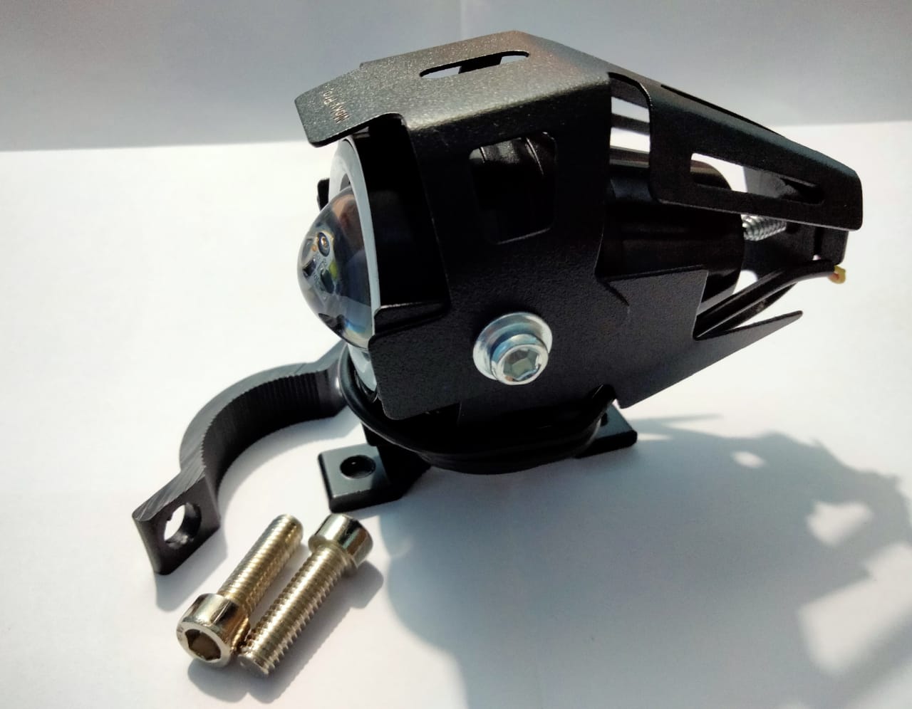 Mini M7 Headlight Driving Fog Spot Lamp, 3 Mode Auxiliary Work Driving Fog Light Super Bright Lamp 3000Lm, White Angle Eyes & Devil Eye- Blue Ring - Bike Accessories. 