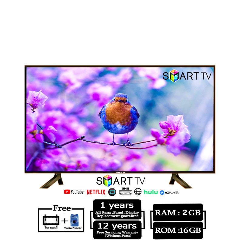Vikan 55''4K QLED TV Android Smart Wi-Fi Voice Control 4k UHD Led Tv Ram 2 gb Rom 16 gb. 