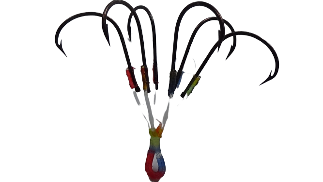 Jhupi Kata Hook Set For Catla Fishing (06 hooks) 02 Set Hooks. 