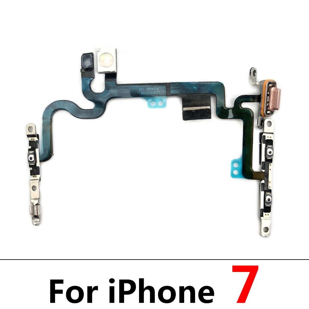 New Power Flex Cable For IPhone 7 8 Plus X XR XS Max Mute Volume Switch On Off Button Key Replacement Parts. 