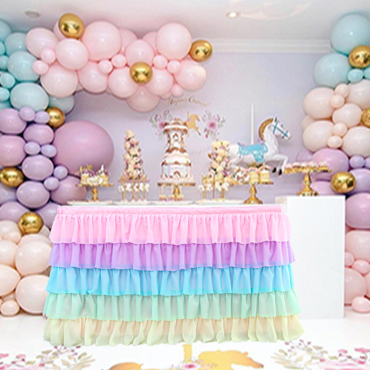 Wedding tutu skirt table Party Tableware Birthday Kitchen Festive Baby Shower Decor - Baoli Color. 