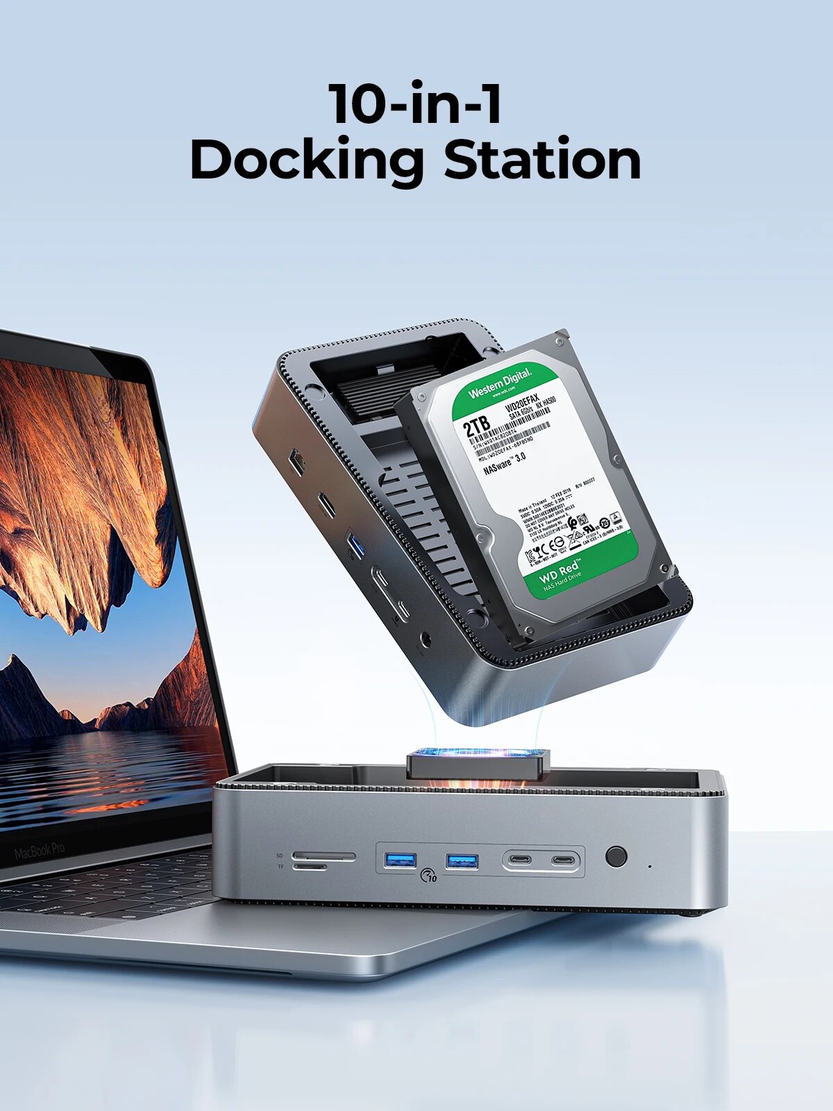 ORICO Docking Station Deck with Dual M.2 NVME SSD Case 3.5 Hard Drive Enclosure Steam Dock 10 in 1 HDMI 4K60Hz PD100W Ethernet. 