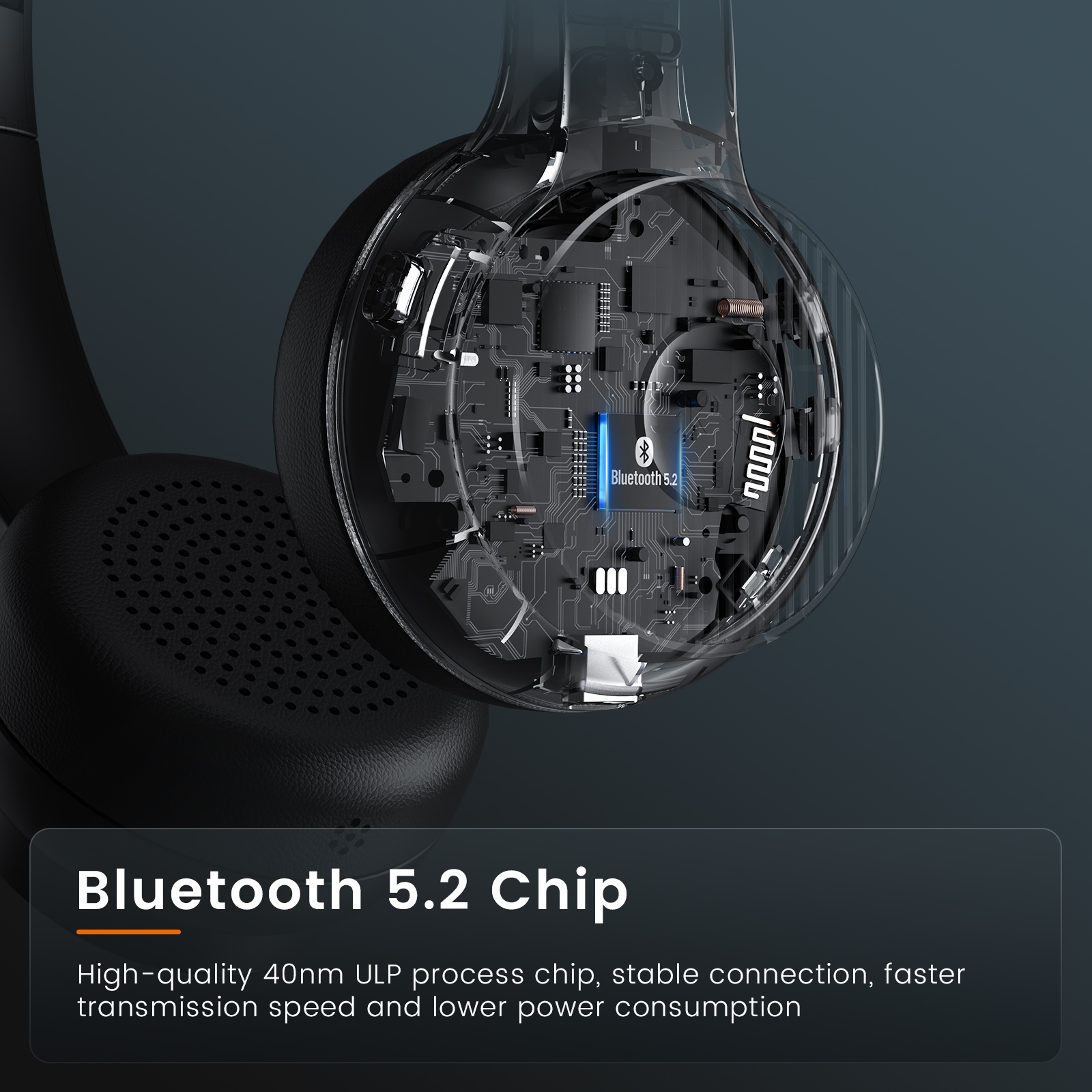 EKSA - H16 Bluetooth 5.2 Headsets, PC Wireless Headphones, AI ENC Mic, 35H Talk Time, with USB Dongle for Office/Call Center. 