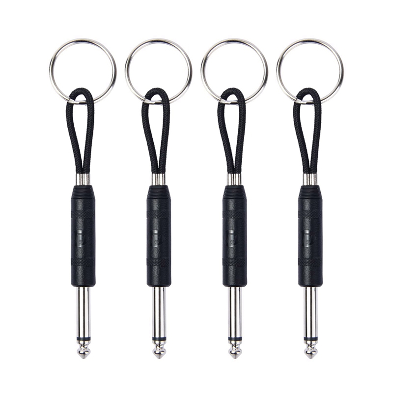 4Pcs Guitar Plug Keychain for Marshall Amp Key Holder,for Fender Jack Holder,for Marshall Jack Key Holder,Black