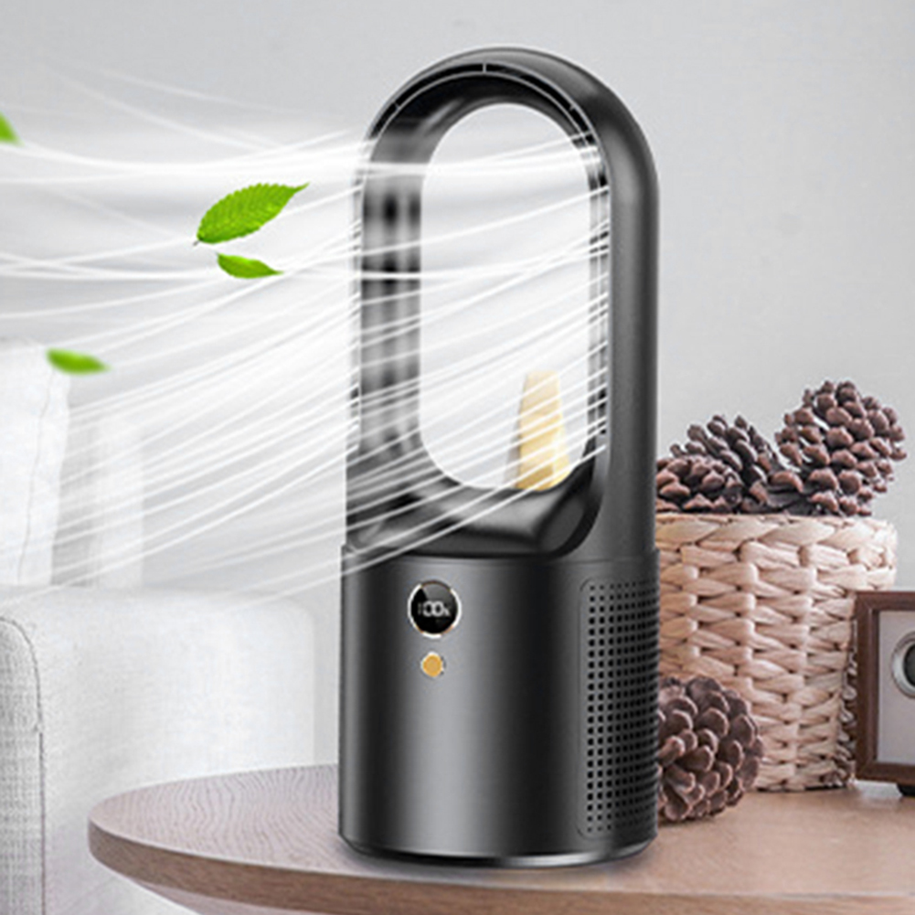 NEW Electric Bladeless Fan LED Display Desktop Fanless Blade Cooler Cooling Fan for Office Portable Silent Fan Type-C Charging. 