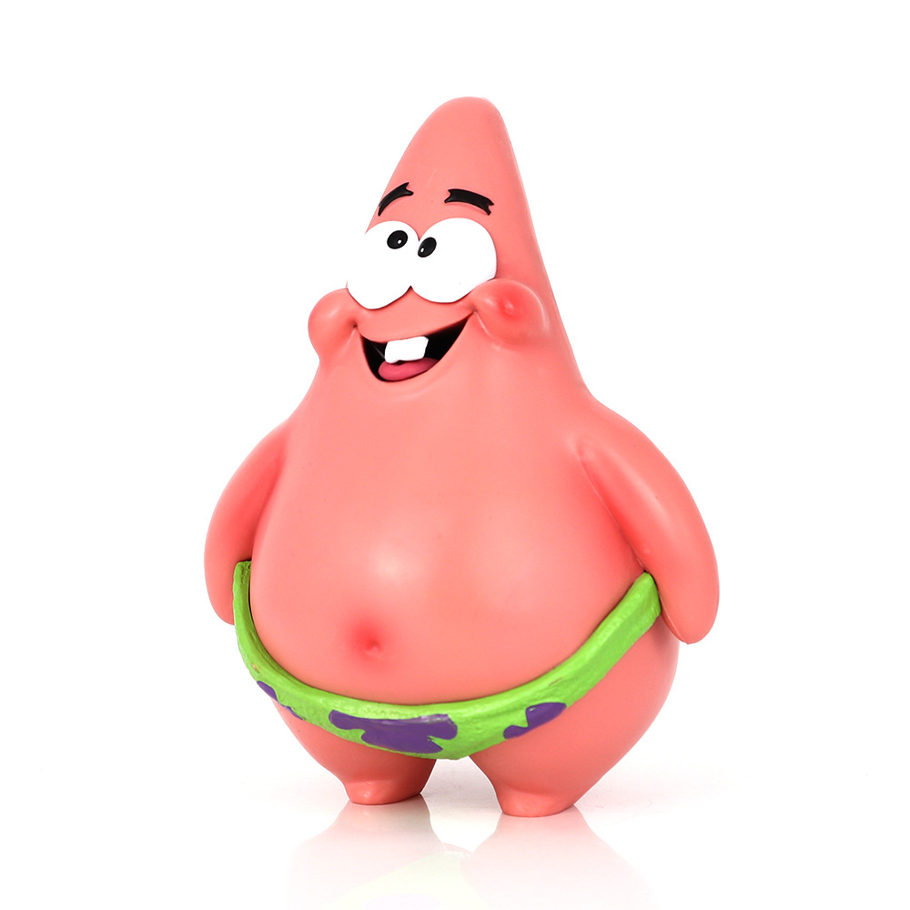 Cross-border new SpongeBob SquarePants animation figure Patrick star figure ornament car desktop cartoon figure model. 