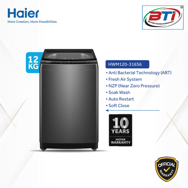 Haier 12 KG Top Load Automatic Washing Machine Model - HWM120-316S6