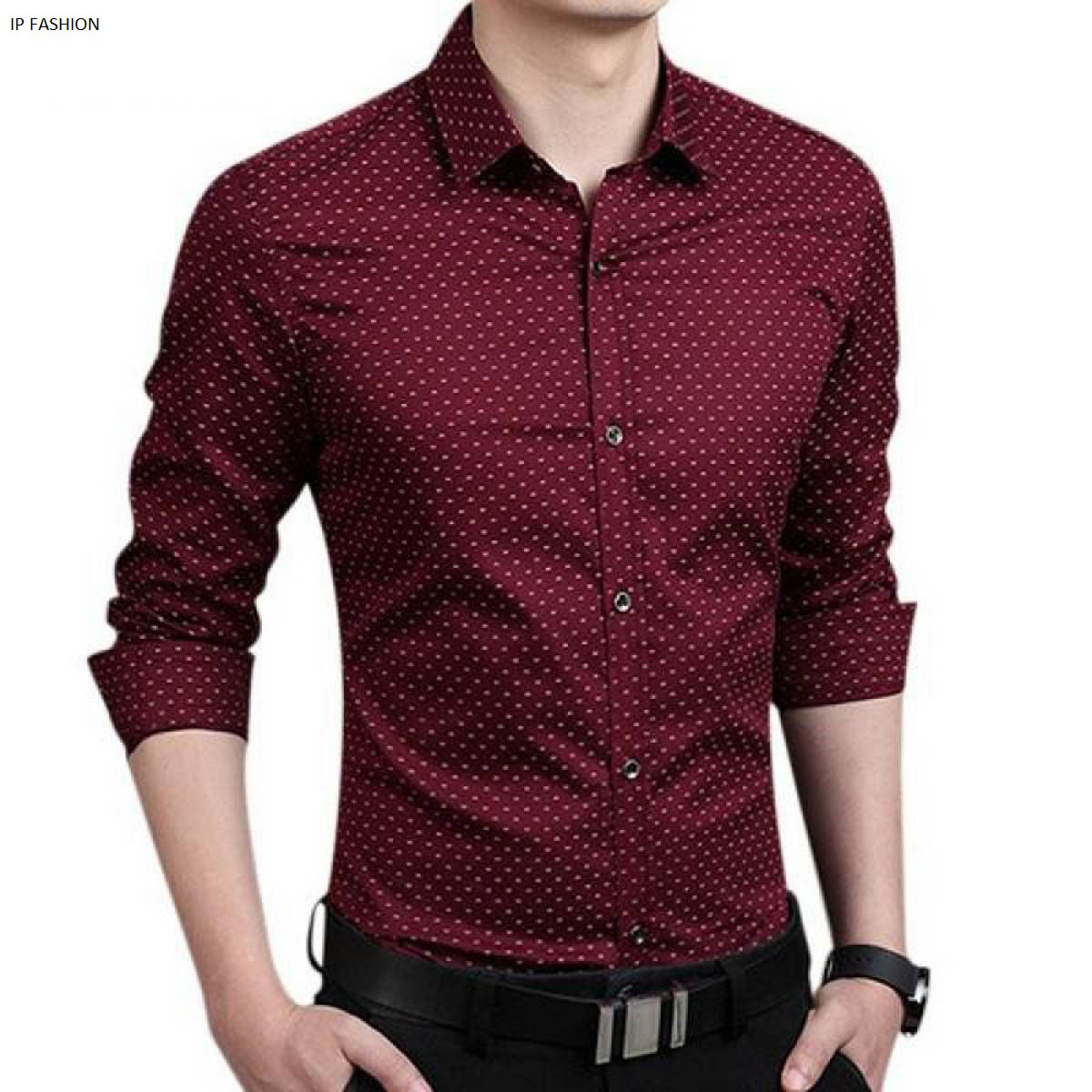 maroon color dress shirt