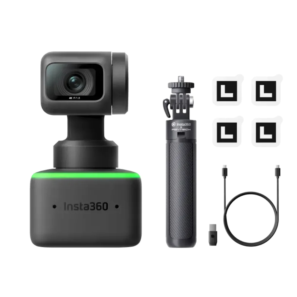 Insta360 Link - 4K Webcam With 1/2 quot；AI Tracking，Sensor, HDR，Gesture Control, Specialized Modes，Noise-Canceling Microphones. 