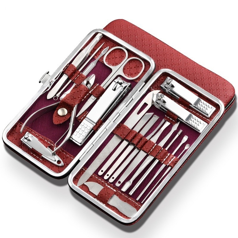 Stainless Steel Manicure set Professional Nail clipper Kit of Pedicure Tools Ingrown ToeNail