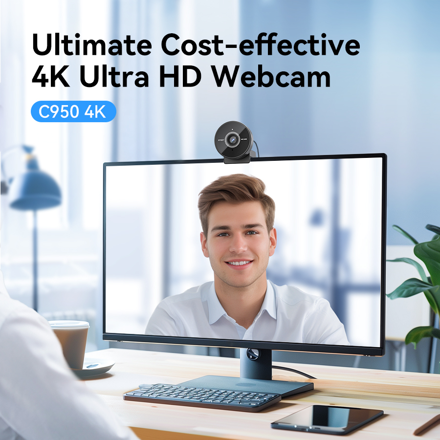EMEET Webcam 4K Autofocus Web Camera 1080p 60fps 70°FOV Webcam for Computer Video Call Portable USB Camera for Business Meeting. 