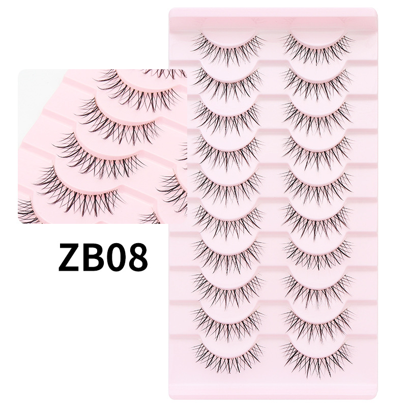 Dingsen False Eyelashes Factory Cross-Border Single Fish Line Stem Segmented Eyelashes Net Red Fox Series One Piece Eyelash. 
