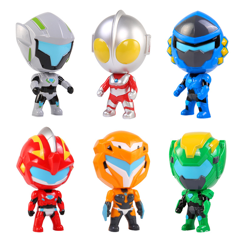 Stuffed Toys Genuine Transformer Q Edition Ultra Superman Transformer Doll Gacha Machine Toy Cartoon Robot Cake Ornaments. 