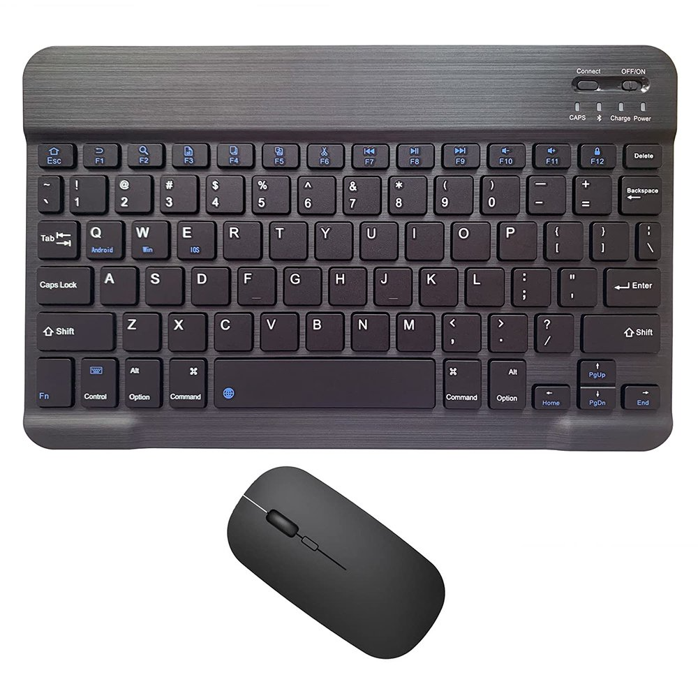 Bluetooth Keyboard & Mouse Combo for Mac, PC, Laptops, iPad, Tablets | Rechargeable Keyboard and Silent Mouse | Ultra-Slim, Quiet Typing, Wireless, Portable and Lightweight Keyboard Mouse Set. 