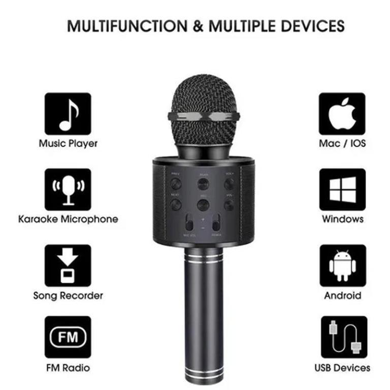 Wireless Bluetooth mouth Speaker Stand Radio Microphone Studio Recording Studio 858+ USB