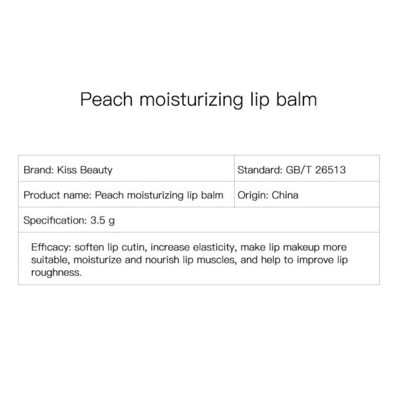 Kiss Beauty Peach Lip Balm Moisturizing Hydrates Long-lasting Lip Care Tools Make up Cosmetics Lipstick Waterproof Stick Female