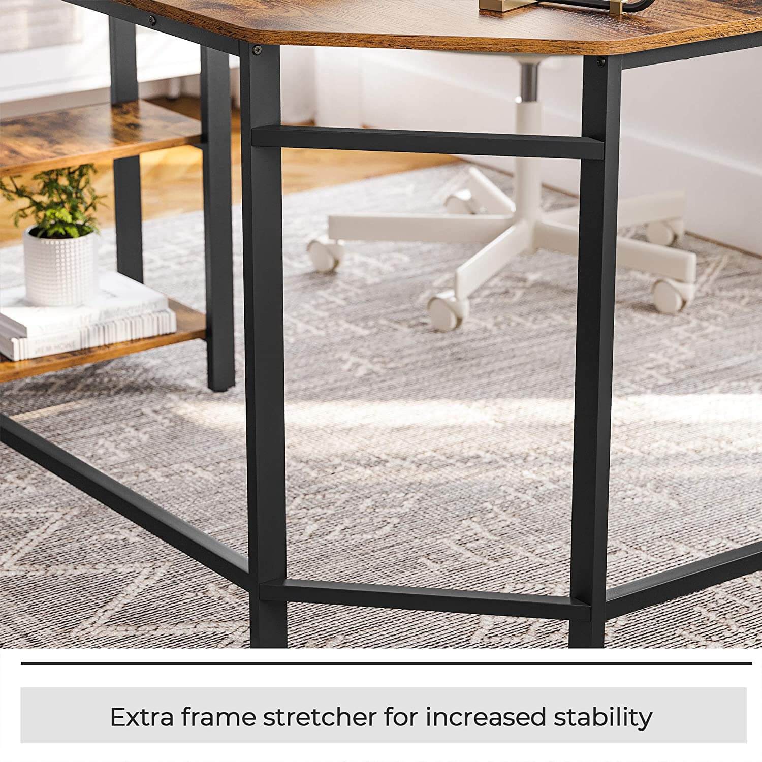 L-Shaped Corner Desk, Space-saving study desk, Table, corner desk, Computer desk. 