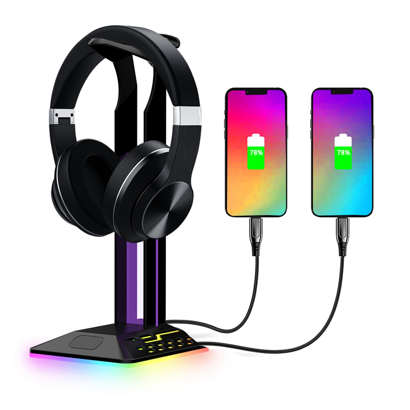 RGB Gaming Headphone Stand Desktop Earphone Holder