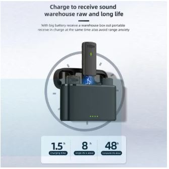 K10 Wireless Lavalier Microphone for iPhone iPad, iPhone Microphone Noise Canceling, Lapel Microphone with 2 Mini Microphones, Lav Mic for YouTube, Facebook and TikTok. 