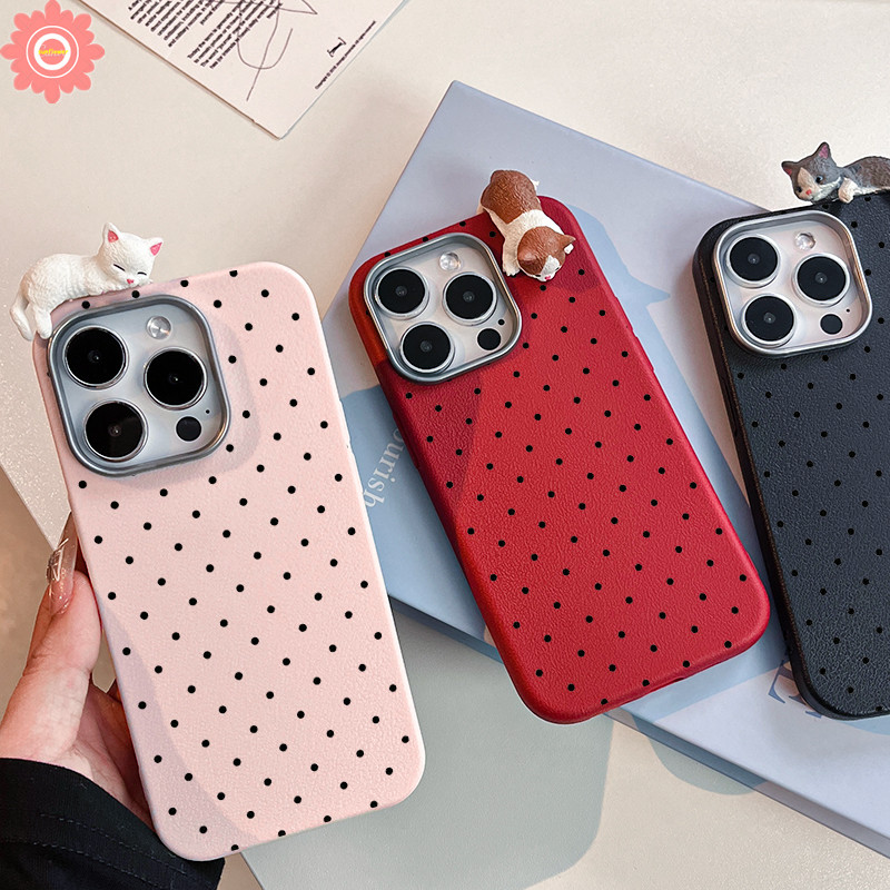 For Oppo A38 A3X A60 A16 A17 A35 A15 A18 A3 A57 A7 A55 A15s A52 A16S A5s A53 A54 A3s A12 A9 A74 A5 A76 A3 A77 A78 A31 A58 A1K A17K A79 A95 Reno 7Z Cute Wave Point 3D Doll Cat Case. 