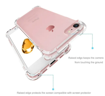iPhone 7 Phone Case, iPhone 8 Phone Case, Clear Shockproof Bumper Cover se Transparent Silicon TPU Casing. 