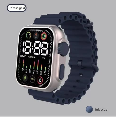 LED electronic watch P7 rose gold marine band fashion digital