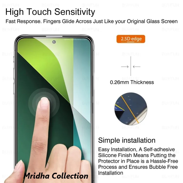 Xiaomi Redmi Note 13 4G Screen Protector 3D Tempered Clear Screen protector Gorilla Glass Transparent Clear Ultra Thin. 