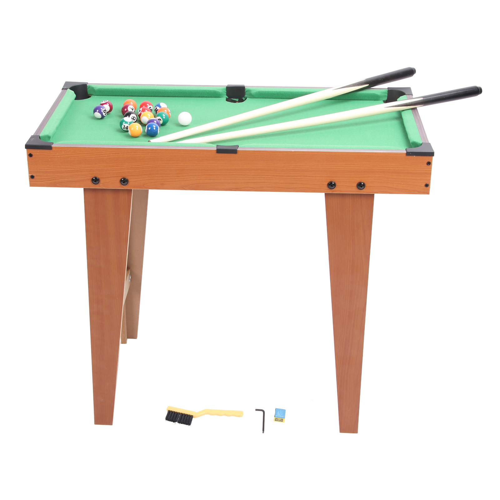 Tabletop Pool Table for Kids, Billiards Table for Kids Portable 1 Cue Ball 1 Racking Triangle 2 Pool Sticks 15 Colored Balls 1 Brush for Family Game Room. 