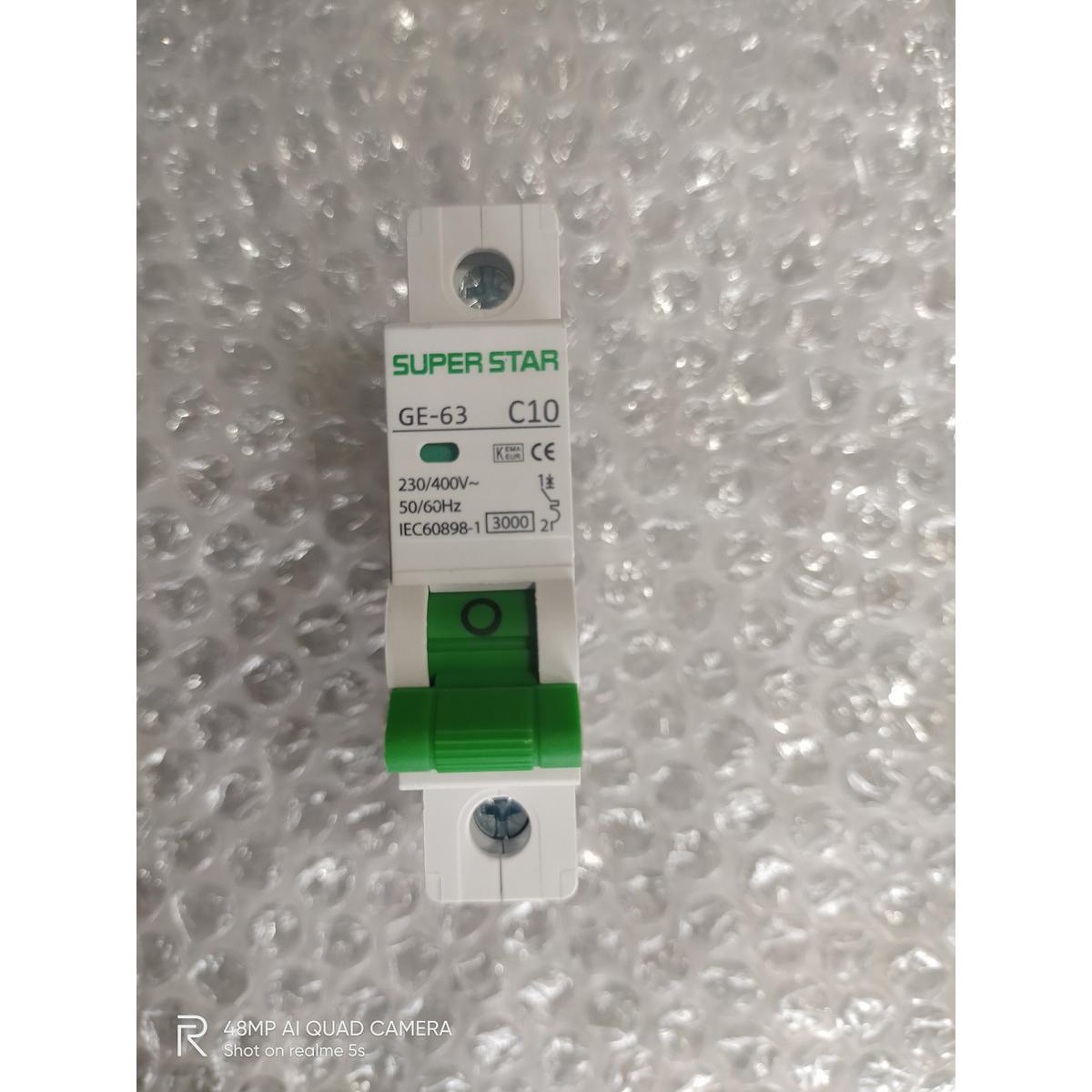 Miniature Circuit Breaker Single Pole or Phase C10 ampere 3Ka