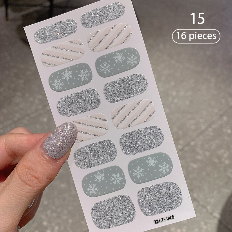 16Tips Red Nail Stickers Long-Lasting Solid Color Full Nail Wraps Self-Adhesive Slider Nail Art DIY Stickers Manicure Decor