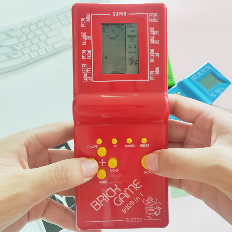 Tetris game machine childhood post-80s nostalgic boxed electronic black and white handheld game console toys wholesale. 