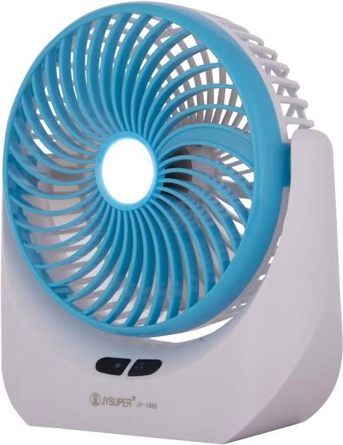 JY Super lithium rechargeable mini table fan with LED light JY-1880 - JY-1880. 