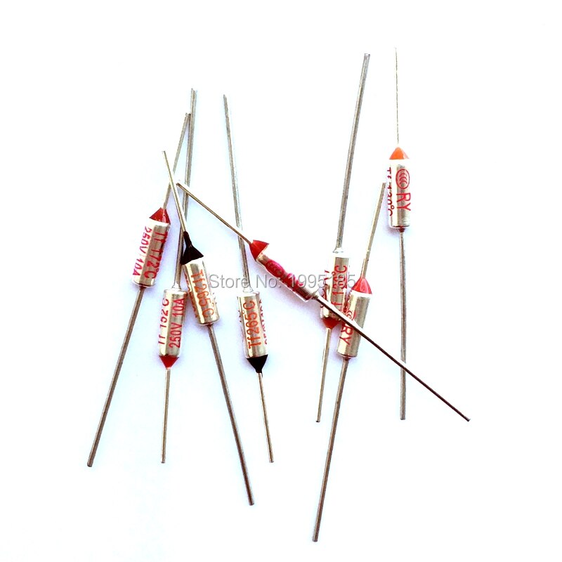 RY 5pcs/lot New Micro thermal fuse 10A250V Degrees Tf 229 C Mini temp fuse metal shell Thermal Cutoff RY-229 RY229. 