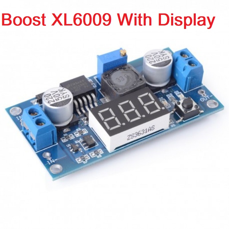 DC DC Step Up XL6009 4A Adjustable Boost Converter DC 4.5-32v To 5-35v Power Supply Voltage Regulator Module With LED Display Voltmeter. 