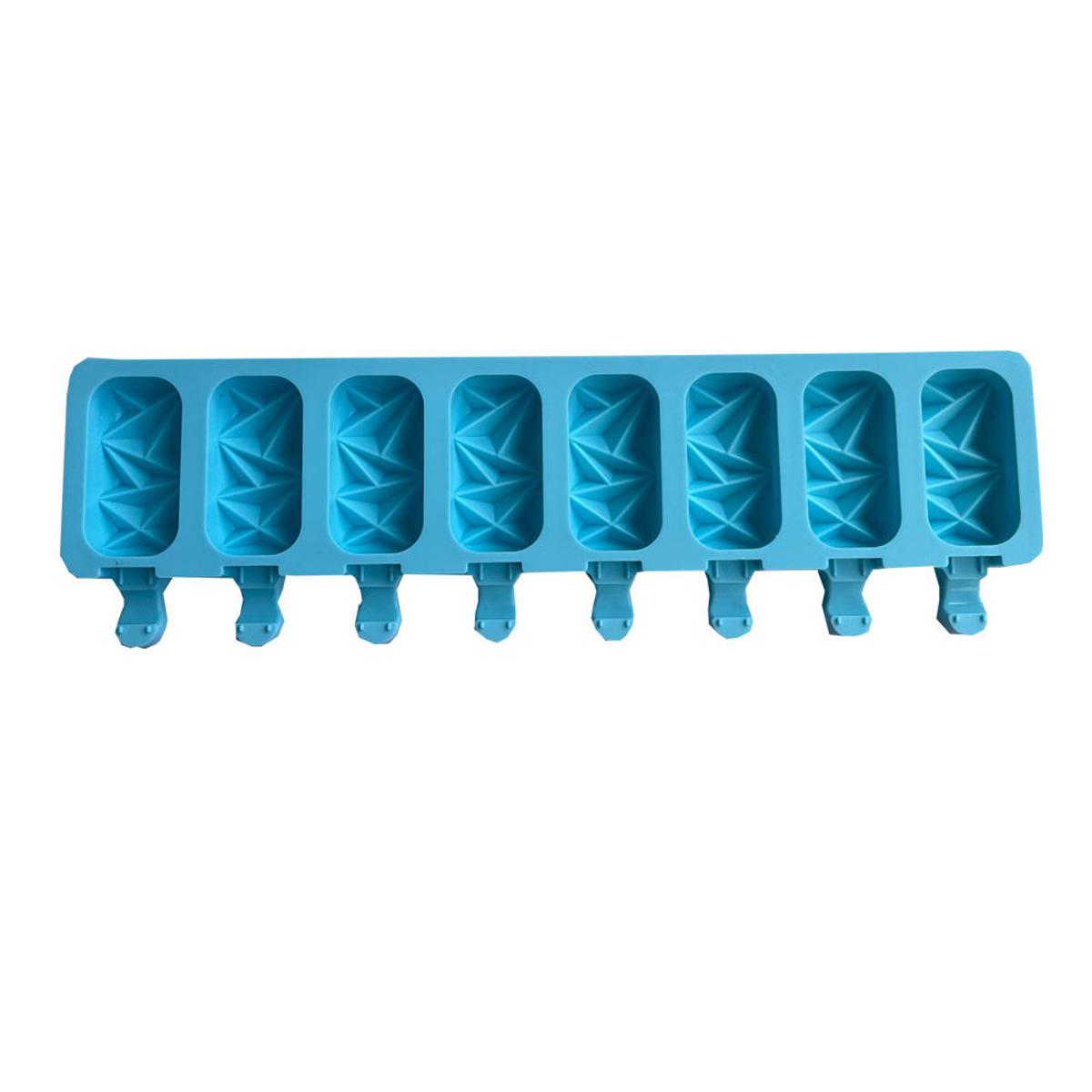 8-Hole Ice Cream Silicone Mold Chocolate Baking Soap Mould Colorful Geometric Lines Home Ice Cube Making Tray Container