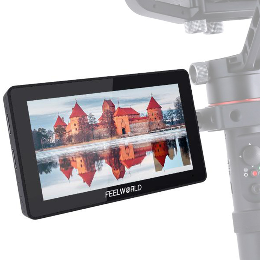 FEELWORLD F6 Plus 5.5 Inch On-Camera Field Monitor Kit 3D LUT Video Assist with Sunshade Tilt Arm Support 4K HD Input & Output 1920*1080 Pixels HD IPS Touchscreen. 