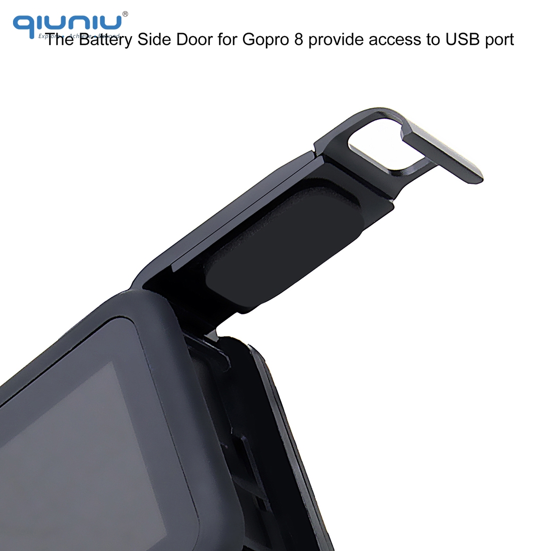 Battery Side Cover for GoPro Hero 8 Black Removable Aluminum Replacement Type-C Charging Battery Door for Go Pro 8 Accessories. 