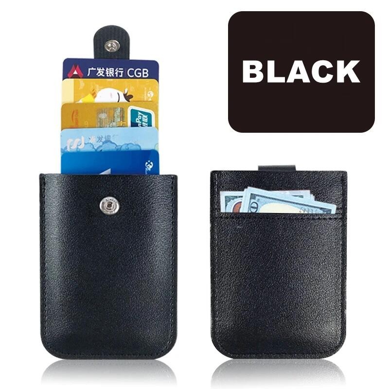 PU Leather Credit Card Holder Bag 5pcs Slots Men/Women Wallet Bank Leather Wallets with Money Clip Designer Cardholder