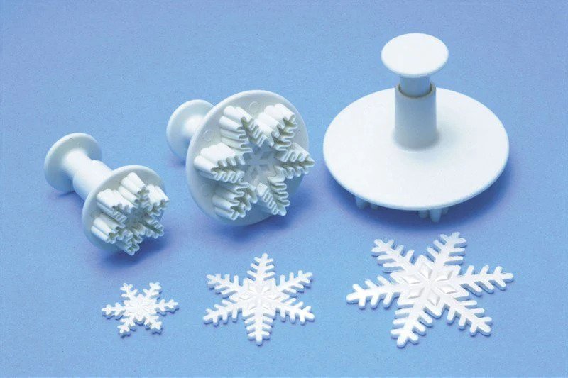 Snowflake Plunger Cutter Fondant Tool cake&sweet Plunger snow shape 3pcs plastic cookie cutter. 