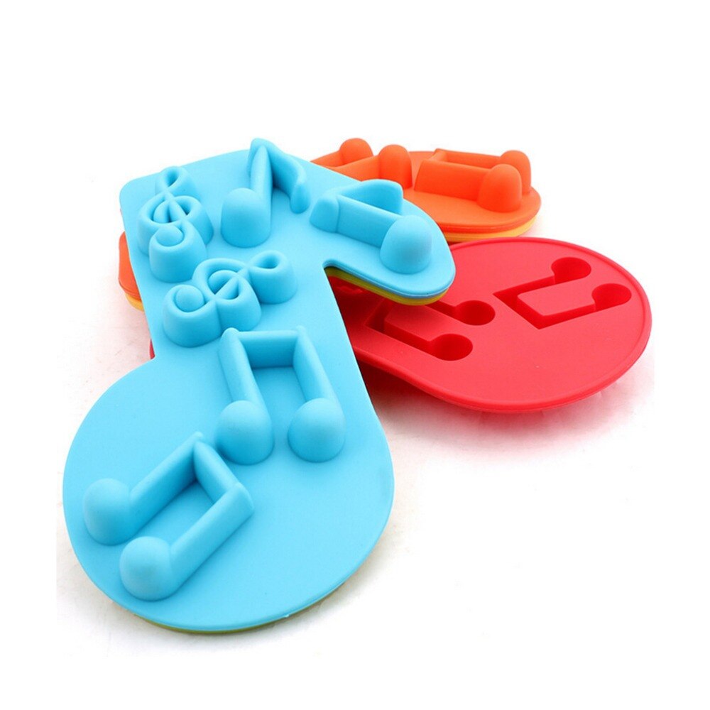 【happy one】3D DIY Ice Tray Soap Playdough Molds Toys Random Color 1PCS Music Notes Shape Silicone Playdough Toys. 