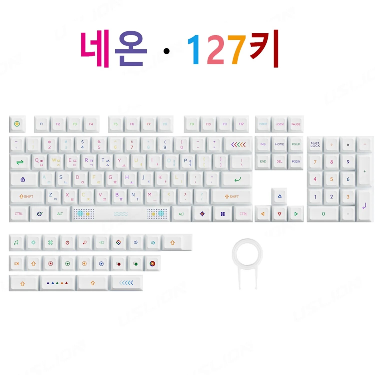 127Keys Korean PBT Keycap Neon Theme XDA Profile For Gaming RGB Mechanical Keyboard Key Caps for Cherry MX Switch English Korea. 