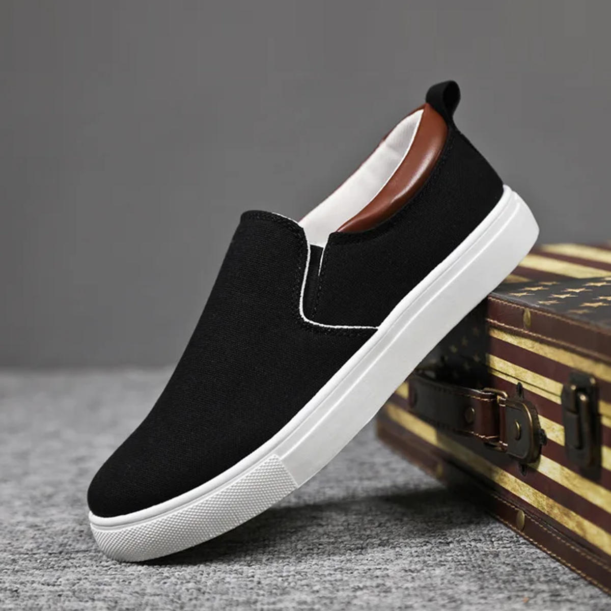 Premium Quality Korean Canvas Casual Loafers - Breathable Slip On For Men