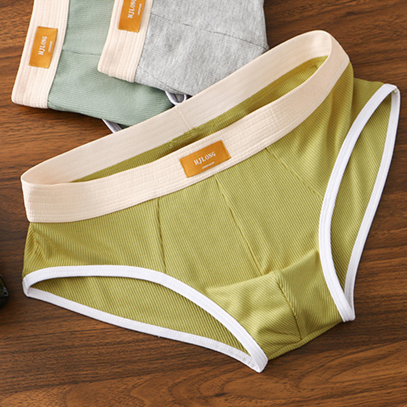 Sunnyheart Regenerated Cellulose Underwear Comfortable Men's Ribbed Panties with U-convex Triangle Design for Daily Wear Buyers' Favorite Triangle Style Underwear. 