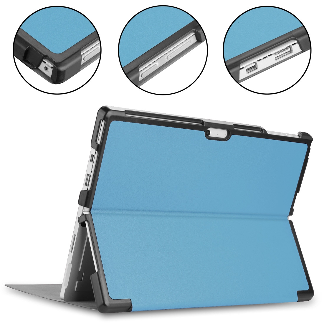 （COD)Custer Texture Horizontal Flip PU Leather Case for Microsoft Surface Pro 4 / 5 / 6 / 7 12.3 inch, with Holder & Pen Slot. 
