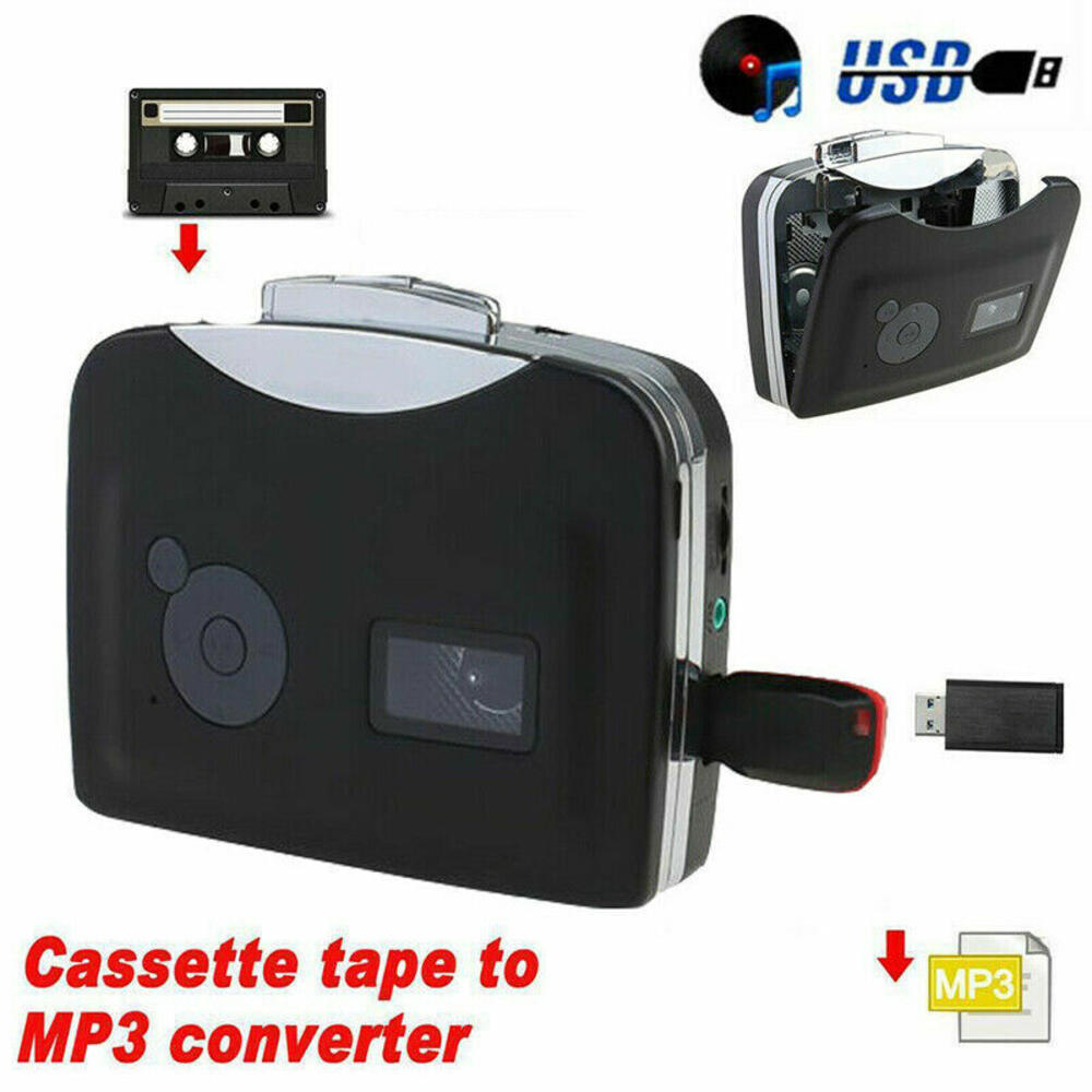 Digital MP3 With Headphones Music Player Cassette Player Portable Converter Recorder Convert Tapes to. 